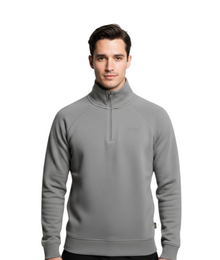 Superdry Essential Logo Raglan Half Zip Sweater - Manor House Grey