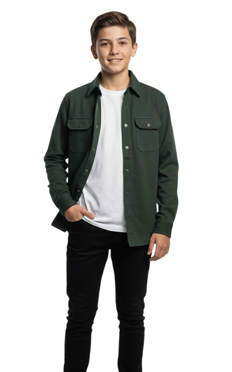 Boys Porter Over Shirt - Olive