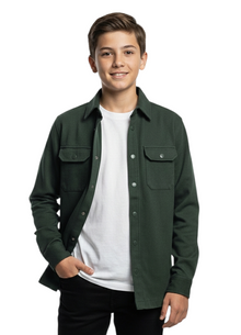 Boys Porter Over Shirt - Olive