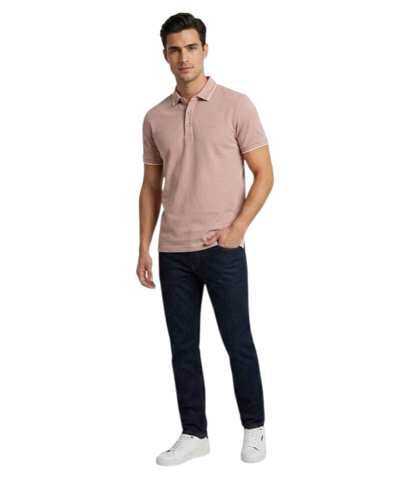 Dario Beltran Short Sleeve Polo - Champagne