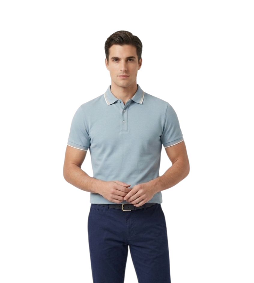 Dario Beltran Short Sleeve Polo - Blue
