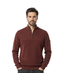 Casa Moda Knitted Half Zip Sweater 485 - Burgundy