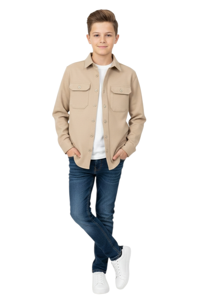 Boys Diesel Duncan Over Shirt - Sand