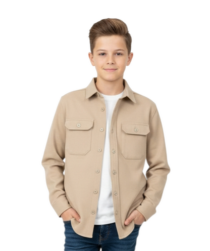 Boys Diesel Duncan Over Shirt - Sand