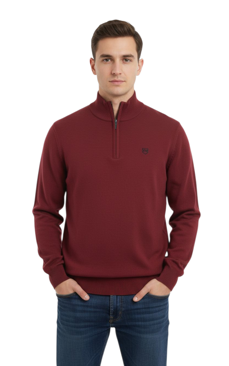 XV KINGS Unione Half Zip Sweater - Merlot