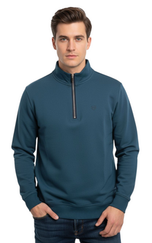 XV KINGS Falcon Crest Half Zip Sweater - Petrol Blue