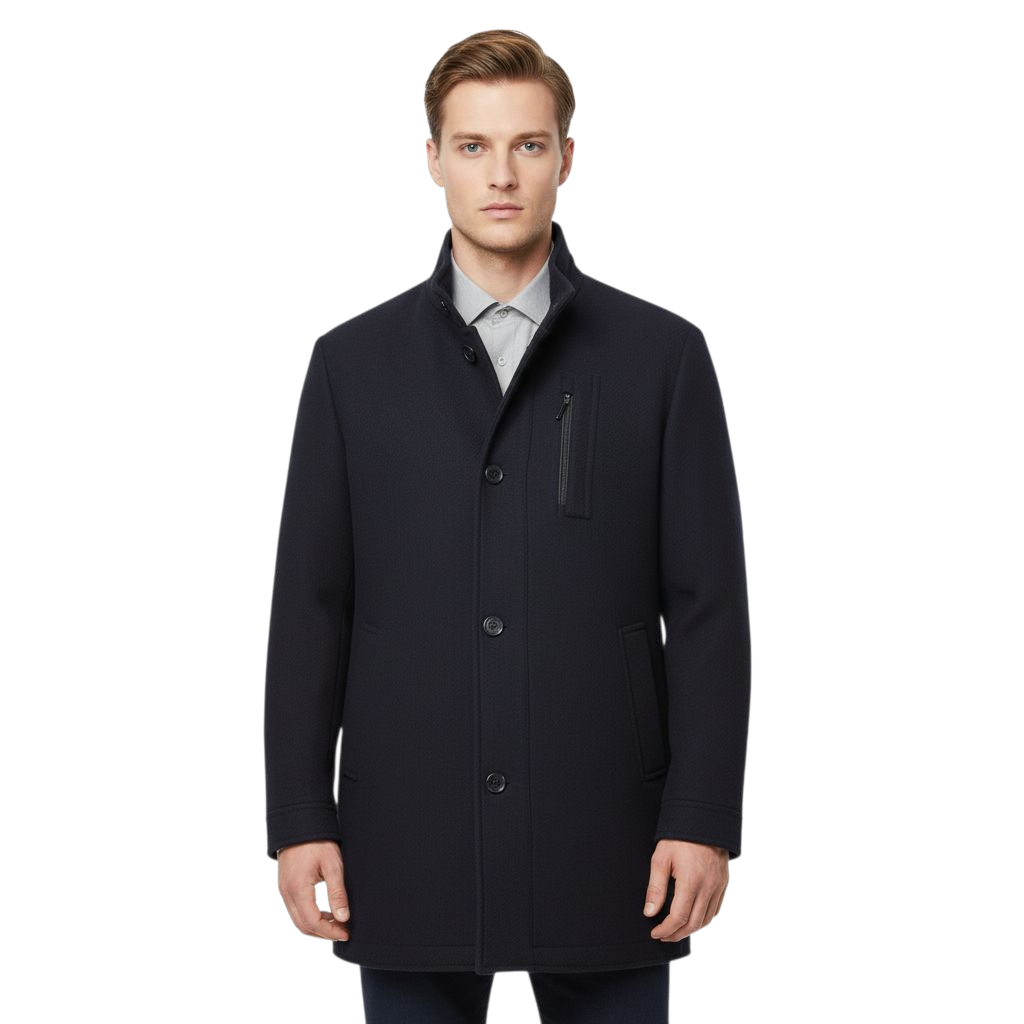 White Label Mason Wool Coat - Navy
