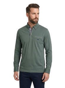 Dario Beltran Long Sleeve Polo Shirt - Green