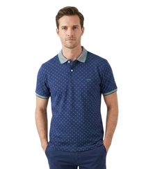 Dario Beltran Short Sleeve Polo - Navy/Green