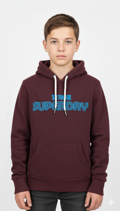 Superdry Unisex Faded Core Hoodie - Fig Purple