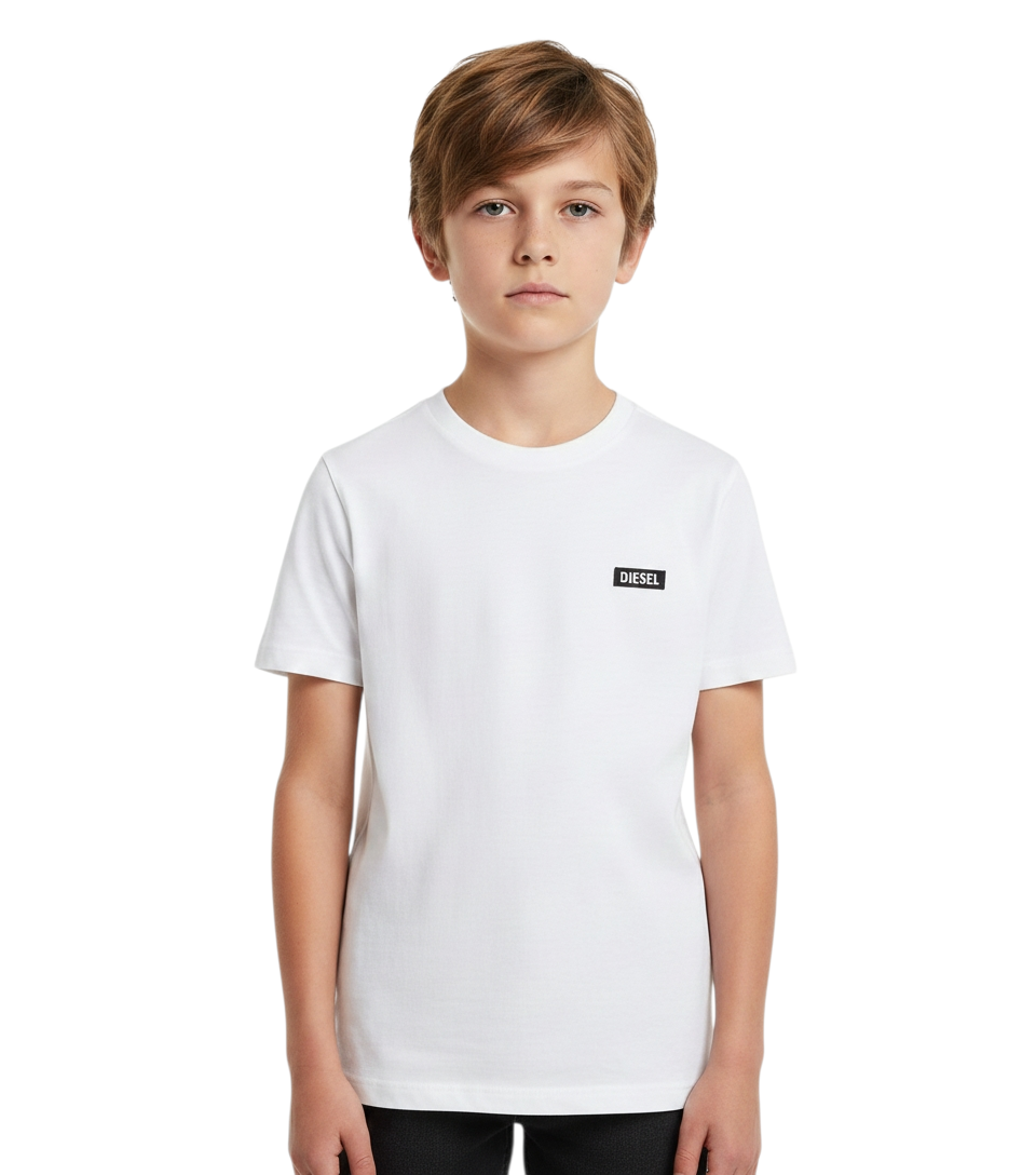Boys Diesel Dane Short Sleeve T-Shirt - White