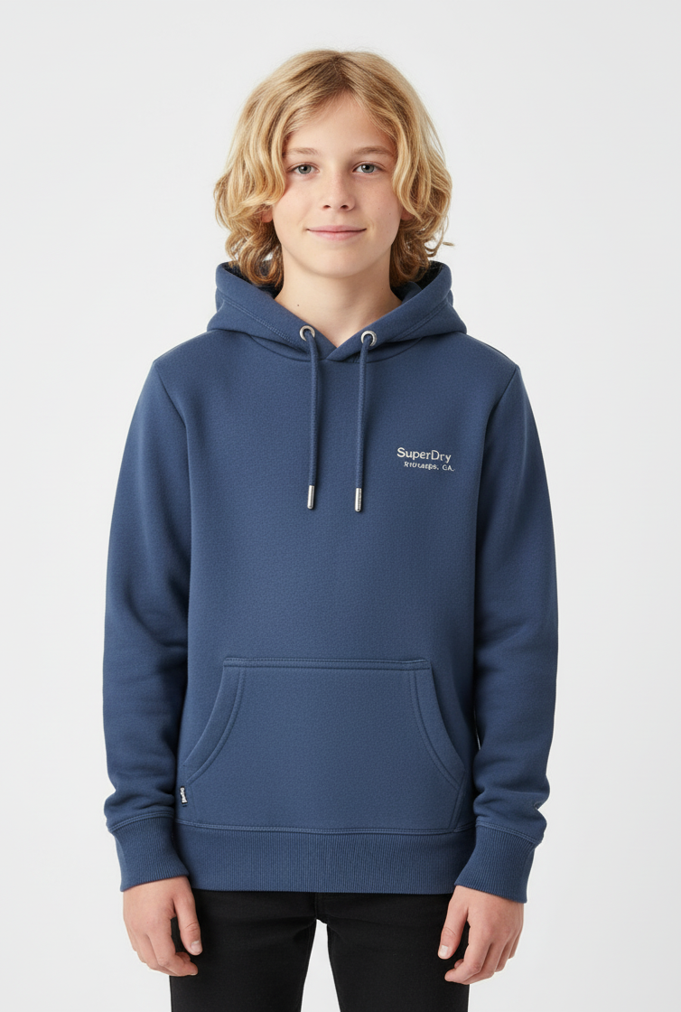 Superdry Unisex Essential Logo Hoodie - Sargasso Sea Blue