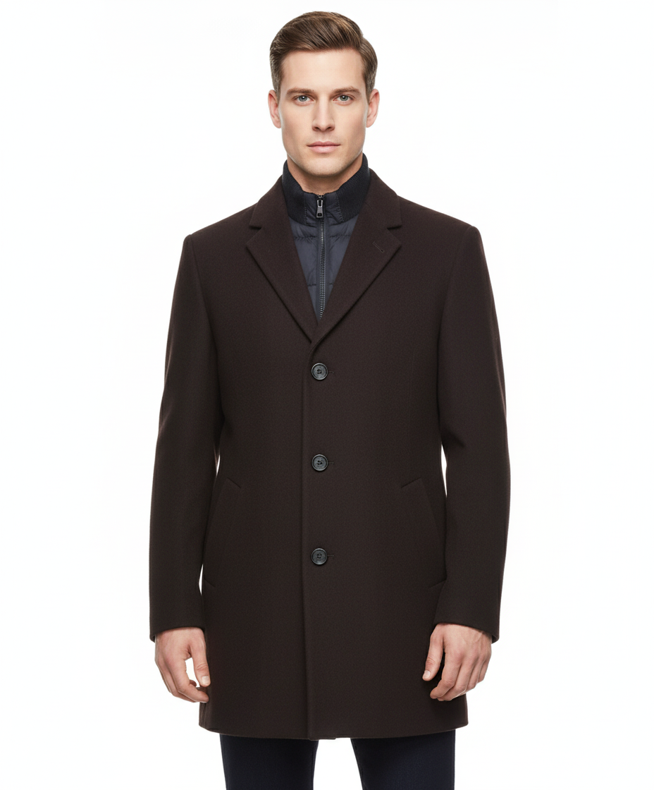 White Label Aron Overcoat - Burgundy