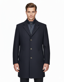 White Label Aron Overcoat - Navy