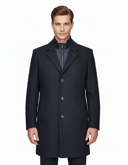 White Label Aron Overcoat - Navy