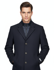 White Label Aron Overcoat - Navy