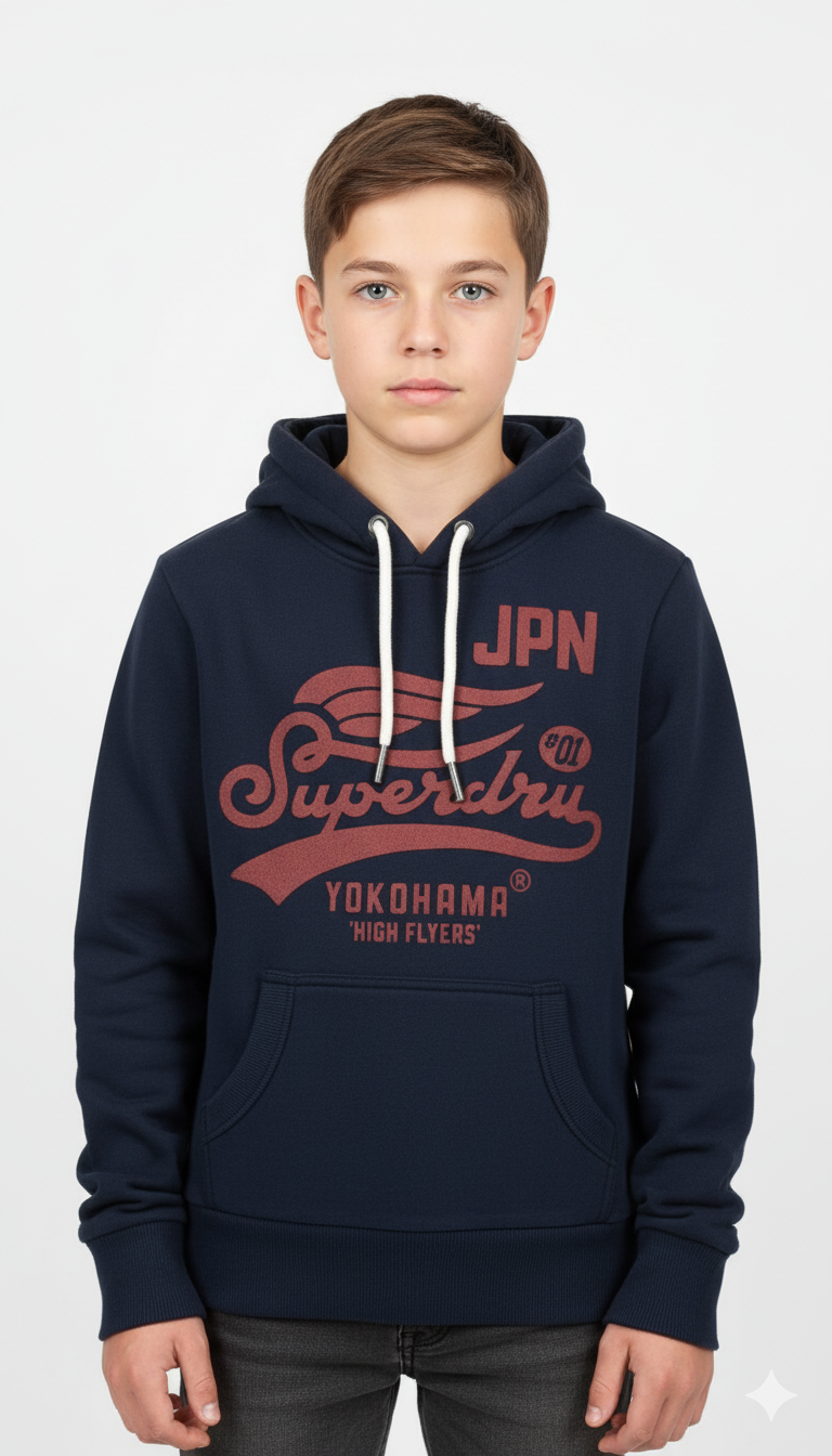 Superdry Unisex High Flyers Hoodie - Darkest Navy