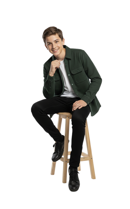 Boys Porter Over Shirt - Olive