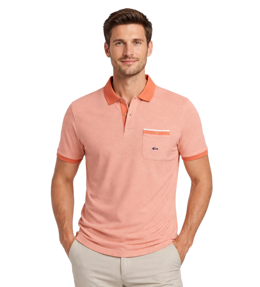 Dario Beltran Short Sleeve Polo - Peach