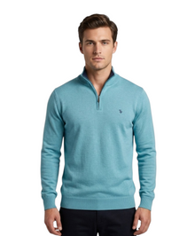 Tom Penn Half Zip Sweater - Turquoise