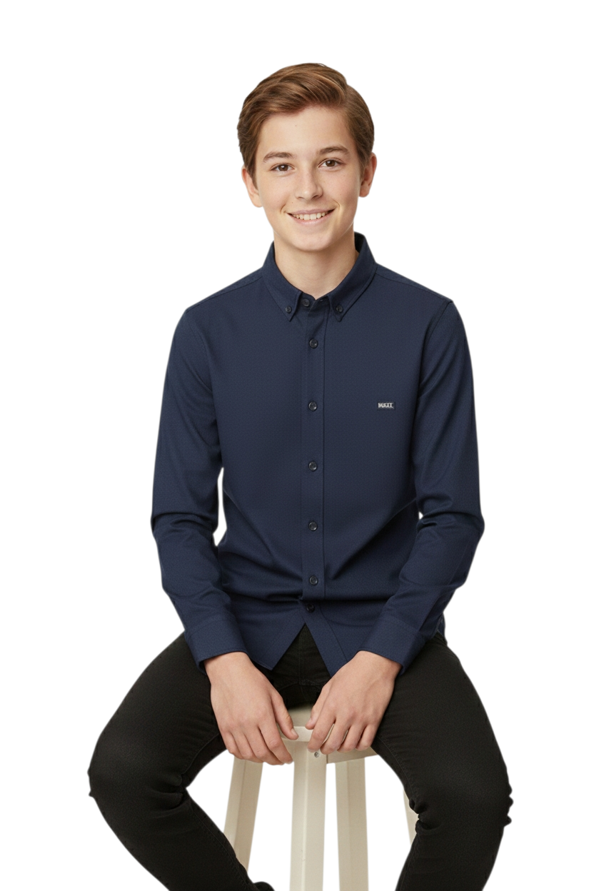 Boys Diesel Lloyd Oxford Casual Shirt - Navy