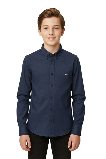 Boys Diesel Lloyd Oxford Casual Shirt - Navy