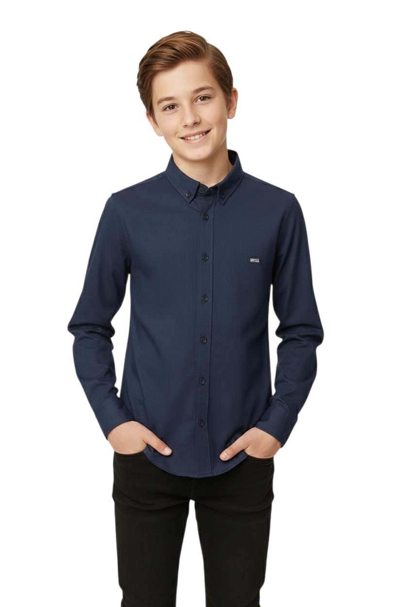 Boys Diesel Lloyd Oxford Casual Shirt - Navy