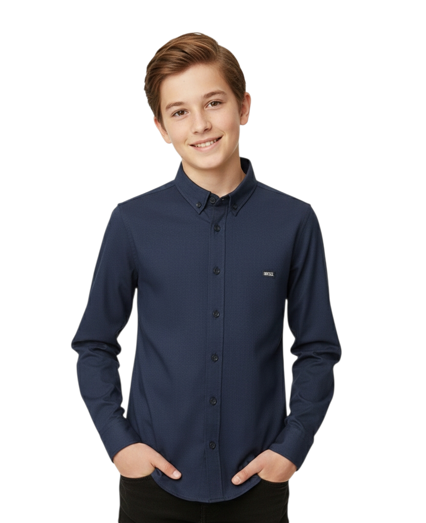 Boys Diesel Lloyd Oxford Casual Shirt - Navy