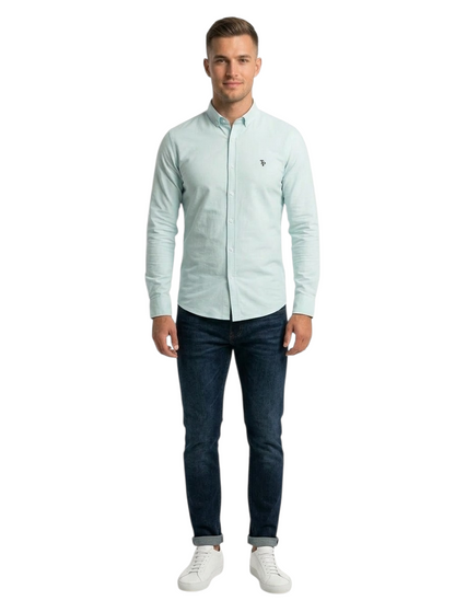 Tom Penn Long Sleeve Oxford Casual Shirt 330 - Ocean