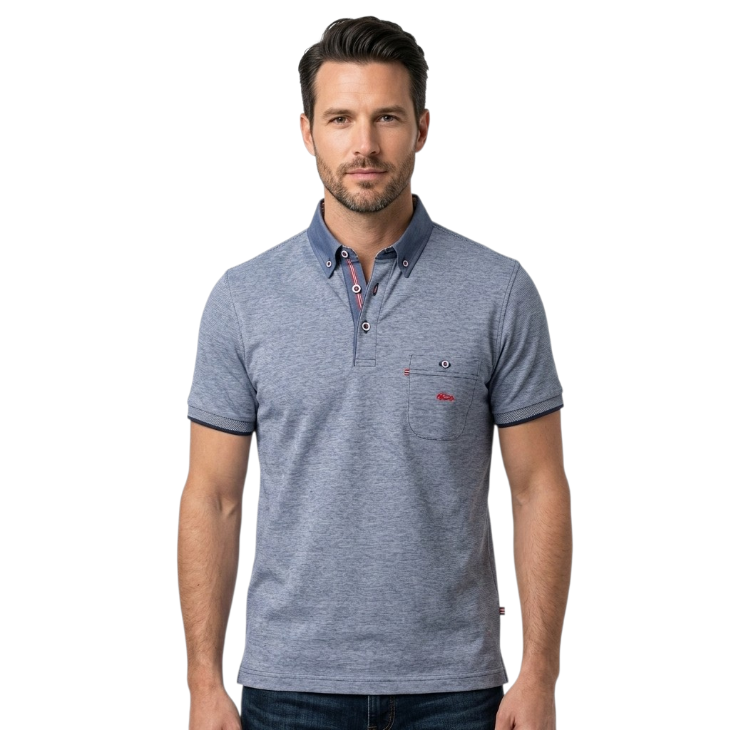 Dario Beltran Button Down Polo 75 - Navy