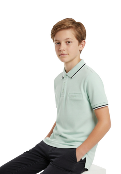 Boys Diesel Nixon Polo Shirt - Pale Green