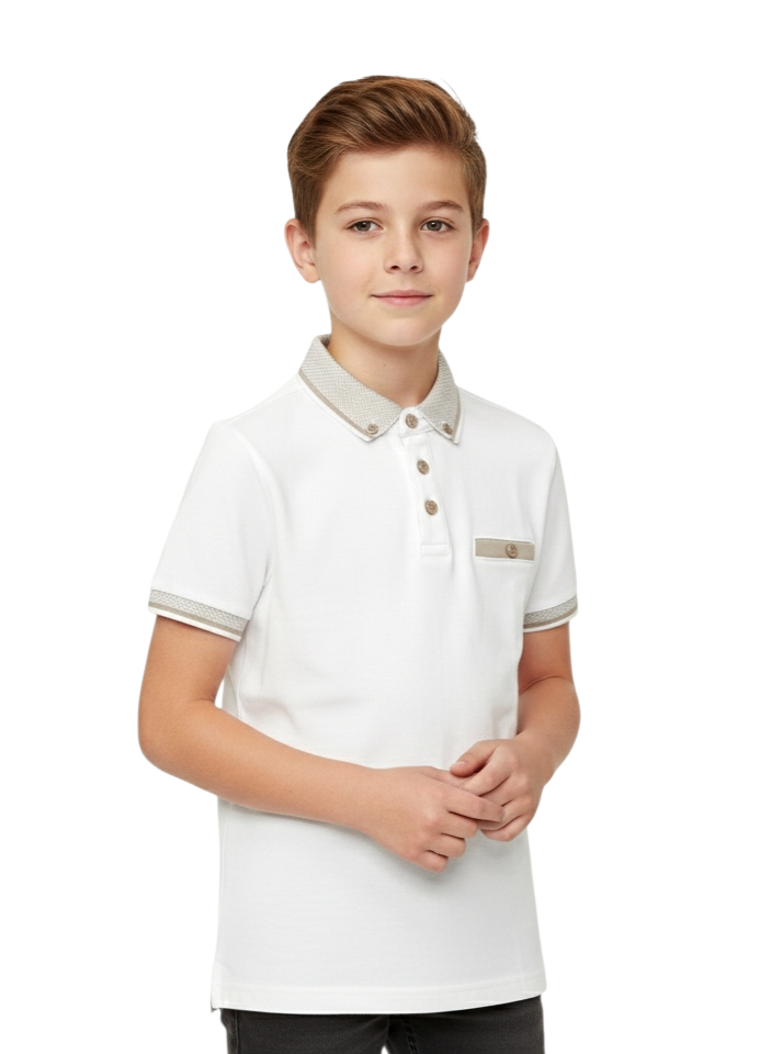 Boys Diesel Nixon Polo Shirt - White