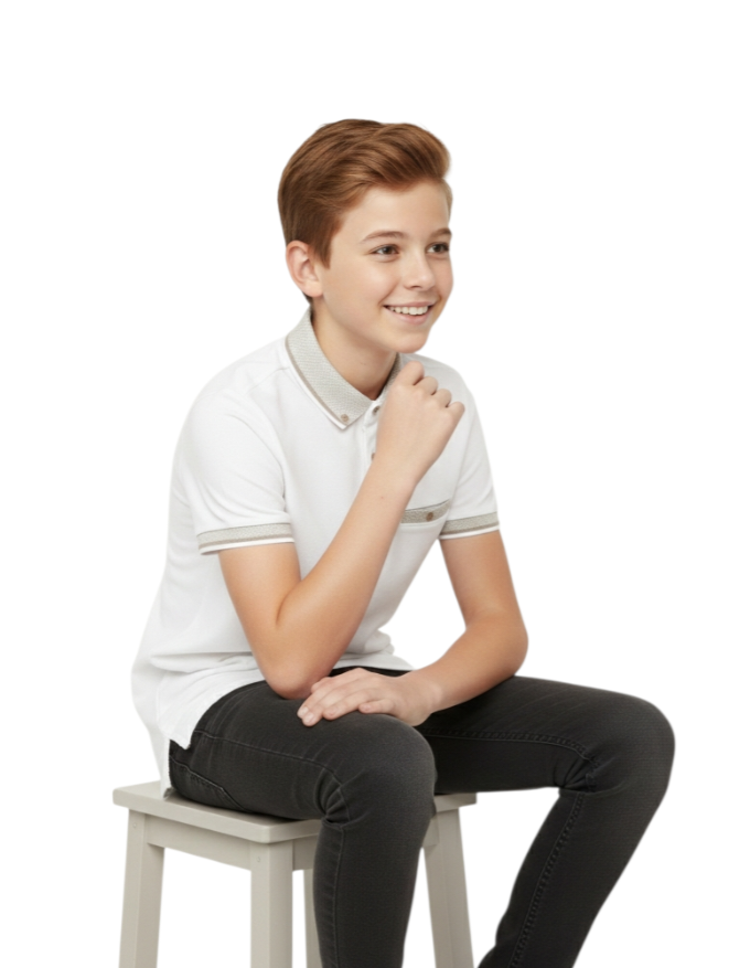 Boys Diesel Nixon Polo Shirt - White