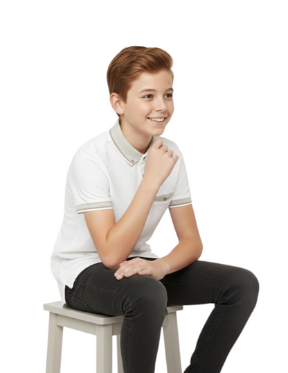 Boys Diesel Nixon Polo Shirt - White