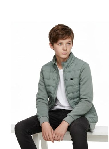Boys Diesel Gibson Padded Hybrid Casual Jacket  - Olive