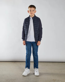 Boys Diesel Gibson Padded Hybrid Casual Jacket  - Navy