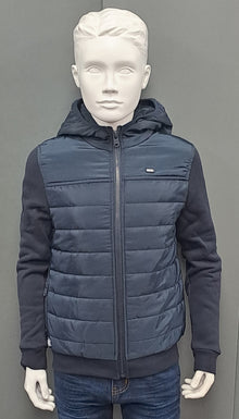 Boys Diesel Granger Padded Hybrid Hooded Casual Jacket  - Navy