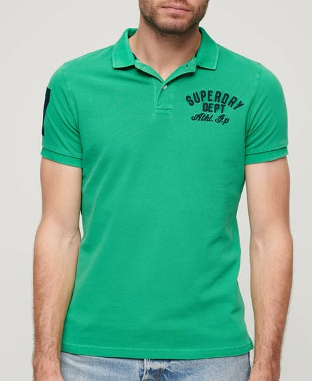 Superdry Applique Classic Fit Polo Shirt - Retro Green