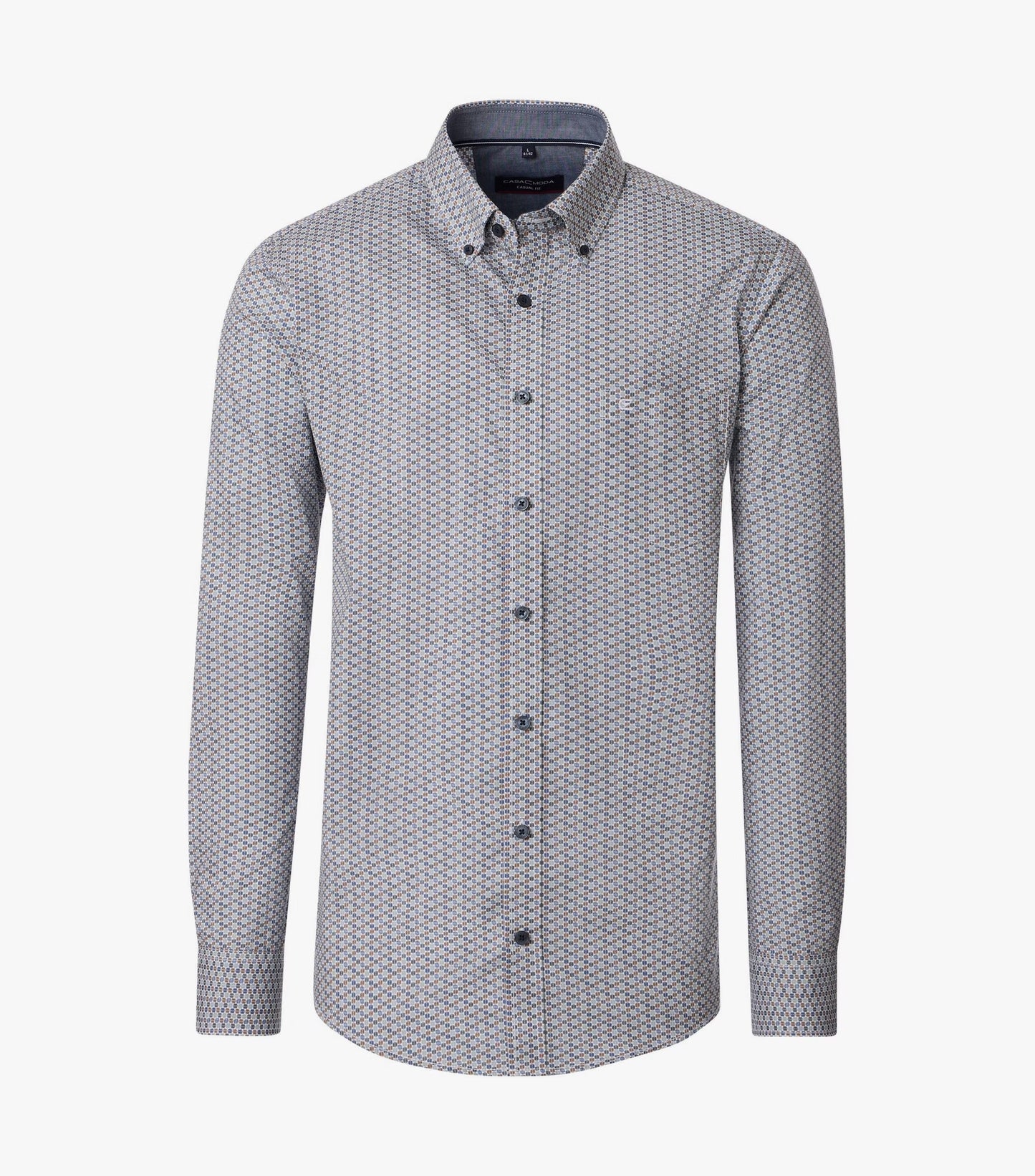 Casa Moda Long Sleeve Casual Shirt - Green/Brown