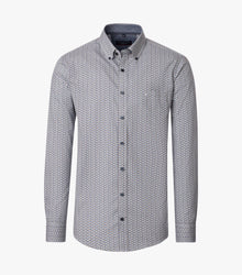 Casa Moda Long Sleeve Casual Shirt - Green/Brown