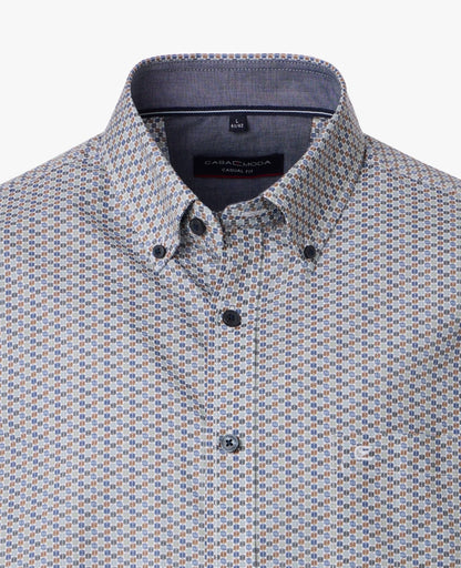 Casa Moda Long Sleeve Casual Shirt - Green/Brown