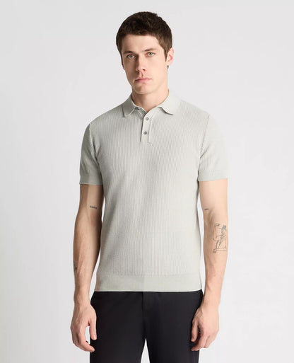 Remus Uomo Short Sleeve Casual Polo Shirt - Light Grey