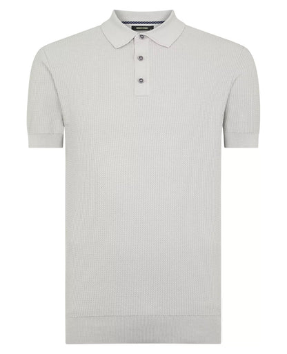 Remus Uomo Short Sleeve Casual Polo Shirt - Light Grey