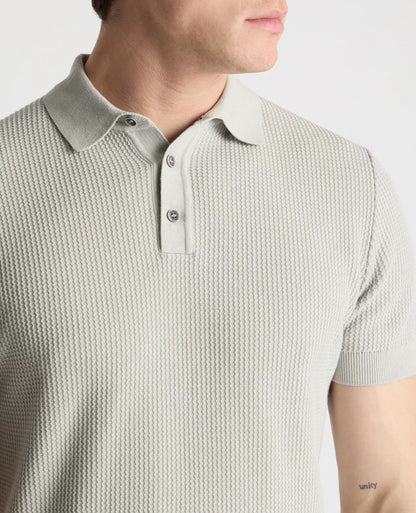 Remus Uomo Short Sleeve Casual Polo Shirt - Light Grey