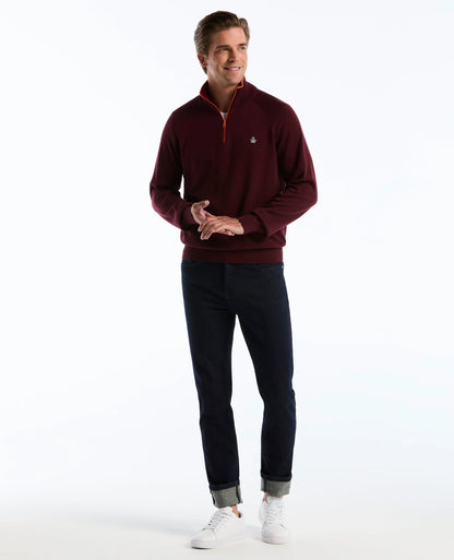 Original Penguin Cotton Textured Half Zip Sweater - Port Royale