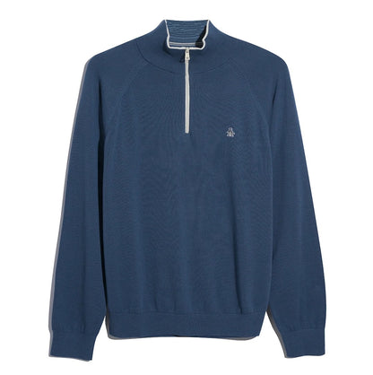 Original Penguin Cotton Textured Half Zip Sweater - Sargasso Sea