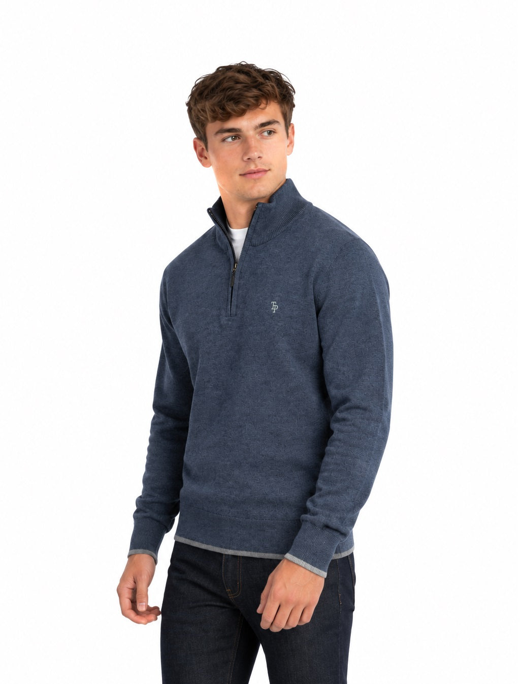 Tom Penn Half Zip Sweater - Indigo