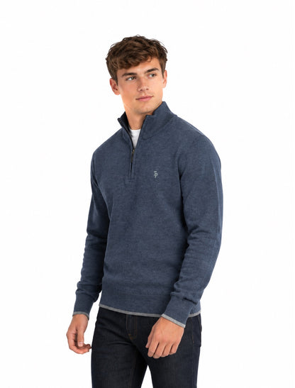 Tom Penn Half Zip Sweater - Indigo