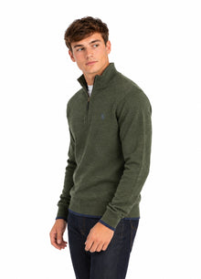 Tom Penn Half Zip Sweater - Olive