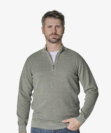 Casa Moda Troyer Knitted Half Zip Sweater 381 - Green